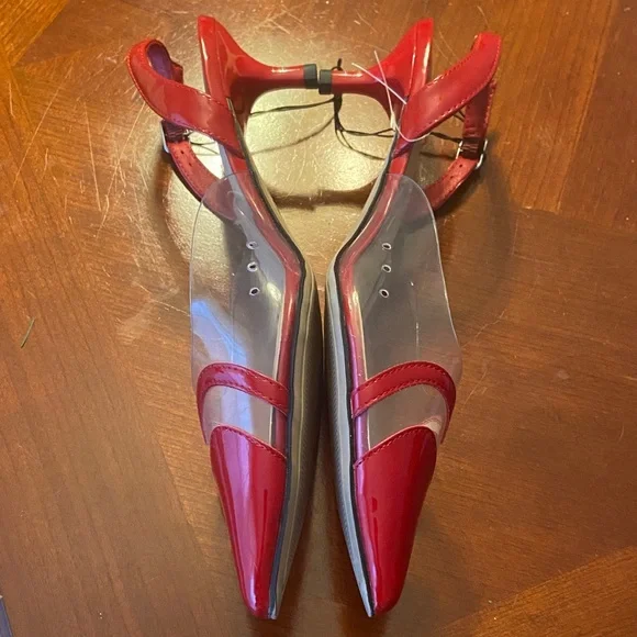 A New Day Women’s Eleanor Red and Cream Heart kitten Heels 2” - Picture 2 of 9